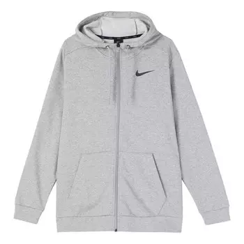 Куртка men's mnk dry hoodie fzflc casual sports hooded jacket light grey Nike, серый