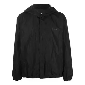 Куртка Men's OFF-WHITE FW22 Back Classic Logo Printing Hooded Jacket Ordinary Version Black, черный