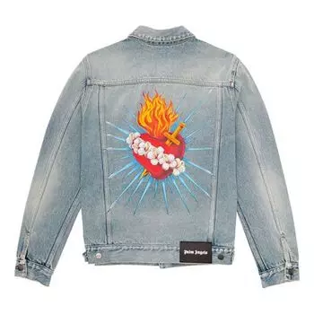 Куртка Men's PALM ANGELS Printing Denim Jacket Blue, синий