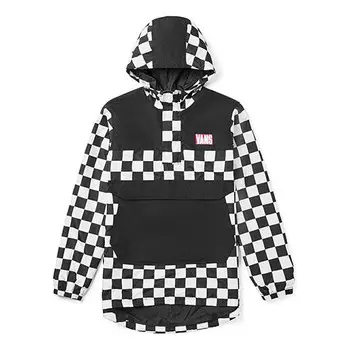 Куртка men's plaid hooded windbreaker jacket black Vans, черный