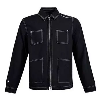 Куртка men's pocket woven long sleeves jacket black Converse, черный