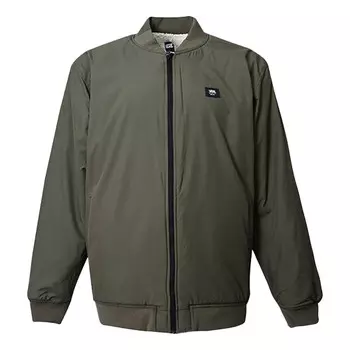 Куртка men's reversible lamb's wool long sleeves logo sports jacket military green Vans, зеленый