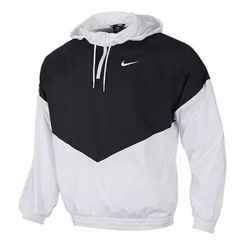 Куртка men's sb shield skateboard half zipper pullover splicing interchange jacket 'black white' Nike, черный
