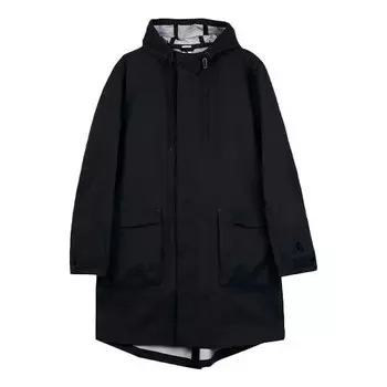 Куртка men's solid color athleisure casual sports mid-length hooded windbreaker Nike, черный