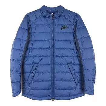 Куртка men's sports warm woven cotton jacket blue Nike, синий