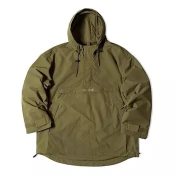 Куртка men's x kim jones crossover casual sports half zipper hooded jacket military green Converse, зеленый