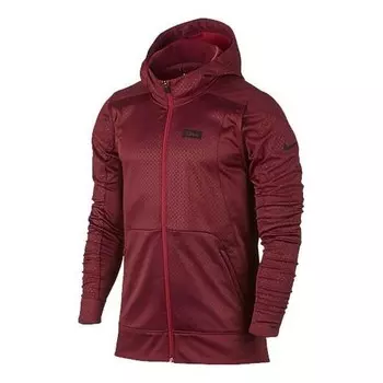Куртка men's zipper full-zip hooded jacket wine red Nike, красный