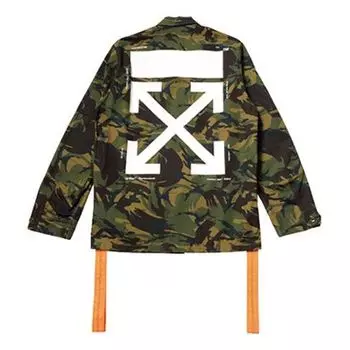 Куртка mens back arrows sketch medal ribbon camouflage jacket Off-White, зеленый