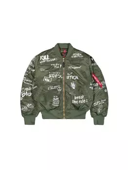 Куртка межсезонная ALPHA INDUSTRIES MA-1 Peace, оливковый