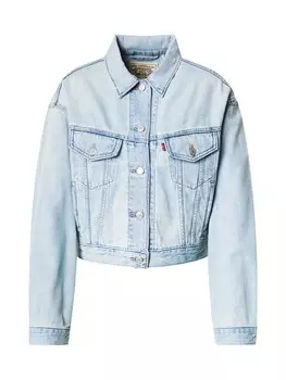 Куртка межсезонная LEVI'S SHRUNKEN 90S TRUCKER REMEMBER IN LINEN DENIM, синий деним