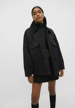 Куртка межсезонная Puffer Stradivarius, черный