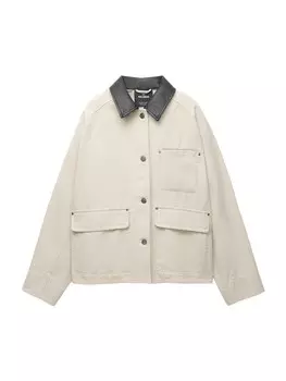 Куртка межсезонная Pull&Bear, экрю