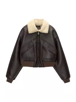 Куртка межсезонная Pull&Bear, темно-коричневый