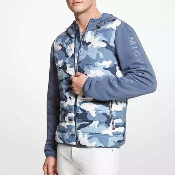 Куртка Michael Kors Camouflage Quilted Nylon, синий/голубой/белый