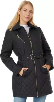 Куртка Michael Kors Zip Front Belted Quilt M424454Q68, черный