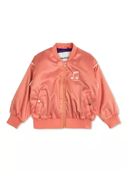 Куртка Mini Rodini с вышитым логотипом, розовый