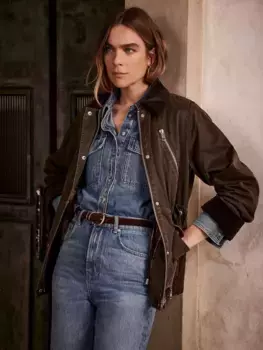 Куртка Mint Velvet Waxed Cotton Blend, коричневый