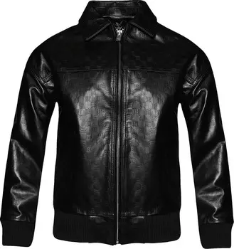 Куртка MISBHV Monogram Embossed Bandit Leather, черный
