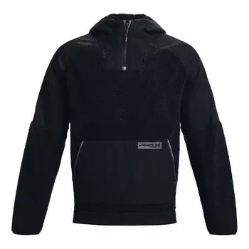 Куртка mission boucle anorak hoodie 'black' Under Armour, черный