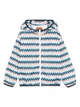 Куртка Missoni Kids с зигзагообразным принтом, белый
