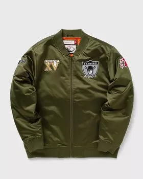 Куртка Mitchell & Ness Nfl Satin Bomber Jacket Las Vegas Raiders, оливковый