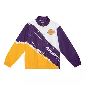 Куртка Mitchell & Ness x NBA Los Angeles Lakers Full-Zip Windbreaker Jacket 'White Purple Yellow', белый