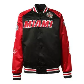 Куртка Mitchell & Ness x Nba Miami Heat Hof Satin Jacket 'Dwyane Wade 3', черный