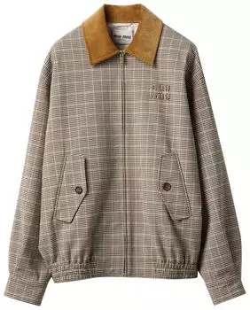 Куртка Miu Miu Double Check Jacket 'Cacao', коричневый