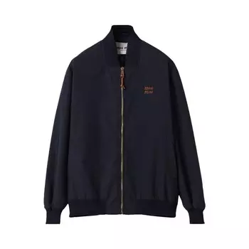 Куртка Miu Miu Panama Bomber Jacket, синий
