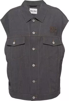 Куртка Miu Miu Wool Blouson 'Slate Grey', серый