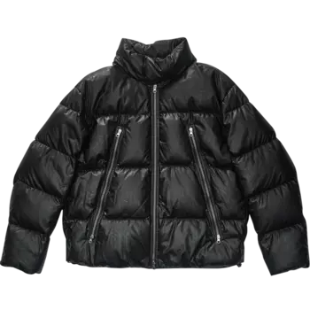 Куртка MM6 Maison Margiela Faux Leather Puffer 'Black', черный