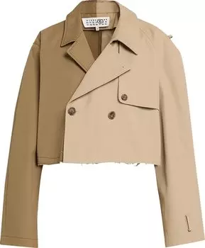 Куртка MM6 Maison Margiela Two Tone Sports 'Mud Brown/Sand Beige', коричневый