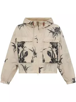Куртка Moncler с цветочным принтом, нейтральный