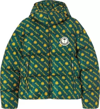 Куртка Moncler x Palm Angels Thompson Short Down Jacket 'Dark Green', зеленый
