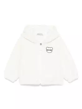 Куртка Moschino Kids из искусственной овчины, белый