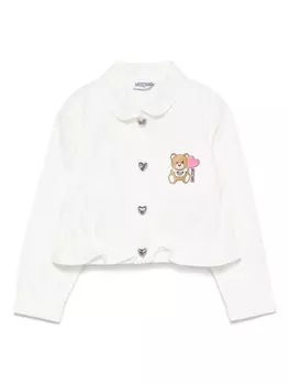 Куртка Moschino Kids с принтом Teddy Bear, белый