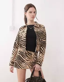 Куртка Motel hoshi wild animal coord в кремово-коричневом цвете