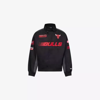Куртка мотоциклетная New Era Chicago Bulls с вышитой нашивкой, черный