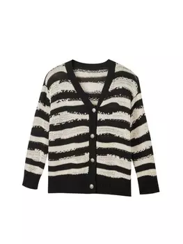 Куртка Mslan в полоску, черный