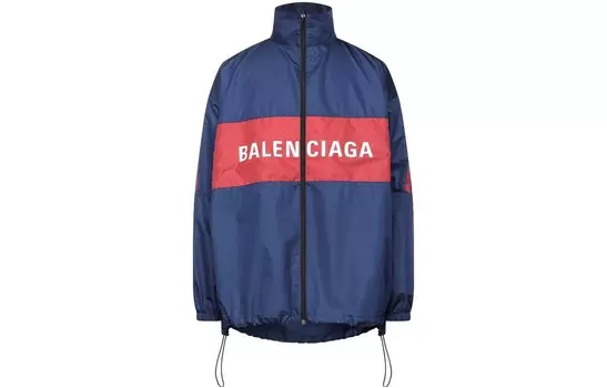 Куртка мужская Balenciaga в стиле колор-блок, сине-красный