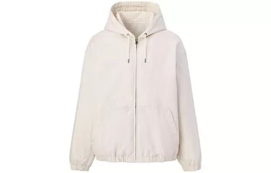 Куртка унисекс UNIQLO на молнии с капюшоном, 30 кремовый