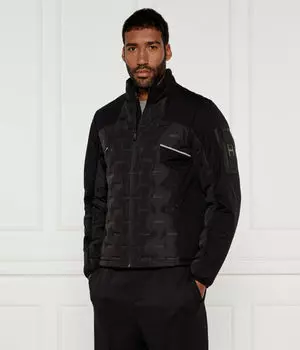 Куртка мужская Boss Green комбинированная с воротником-стойкой, черный