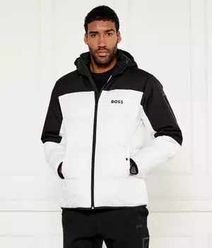 Куртка мужская Boss Green с капюшоном, белый/черный