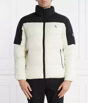 Куртка мужская Calvin Klein Jeans стеганая с воротником-стойкой, бело-черный