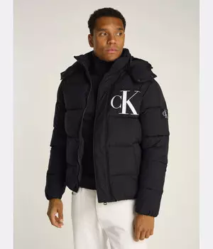 Куртка мужская Calvin Klein Jeans утепленная с логотипами, черный