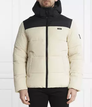 Куртка мужская Calvin Klein утепленная с капюшоном, экрю/черный