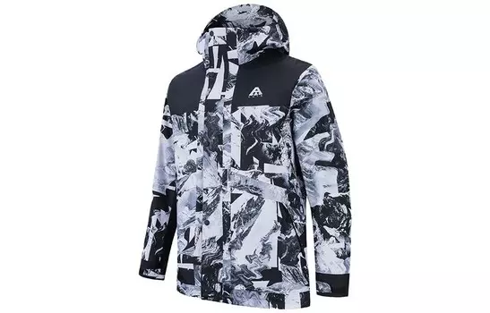 Куртка мужская чисто белая с полным принтом Anta, цвет Pure white full print