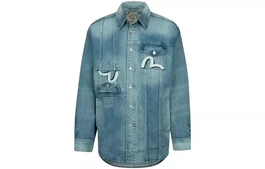 Куртка мужская джинсовая синяя Evisu, синий