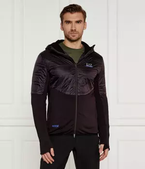 Куртка мужская Ea7 комбинированная с капюшоном, черный