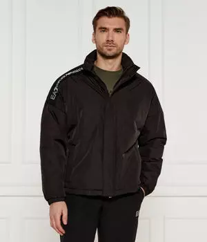 Куртка мужская Ea7 короткая с фирменным принтом, черный